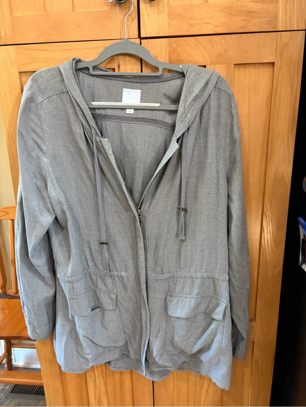Sunday Lightweight Gray Hooded Utility Jacket